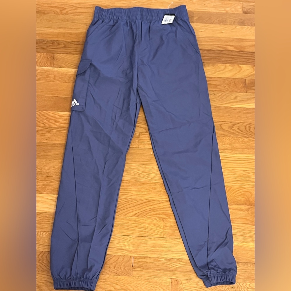 Youth Large Adidas Blue athletic wind pants, NWT
